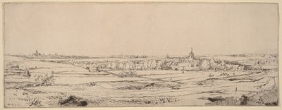 Pejzaż z widokiem na Haarlem (Pole Złotników) autorstwa Rembrandt van Rijn