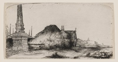 Krajobraz z obeliskiem autorstwa Rembrandt van Rijn