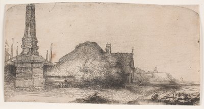 Krajobraz z obeliskiem autorstwa Rembrandt van Rijn