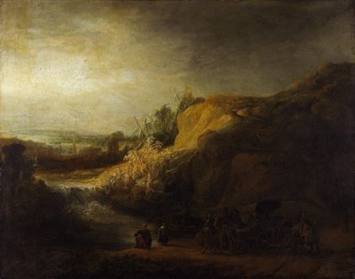 Krajobraz z chrztem Eunuch autorstwa Rembrandt van Rijn