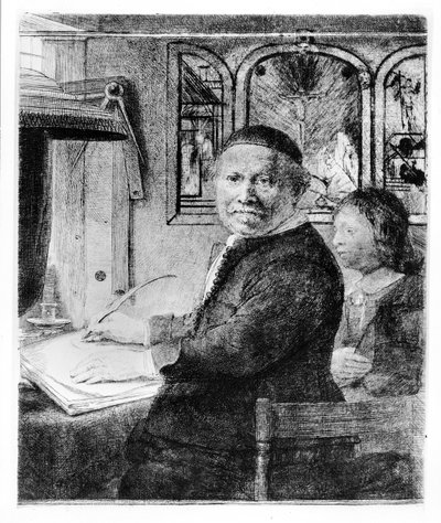Lieven Willemsz van Coppenol, c.1658 (akwaforta) autorstwa Rembrandt van Rijn