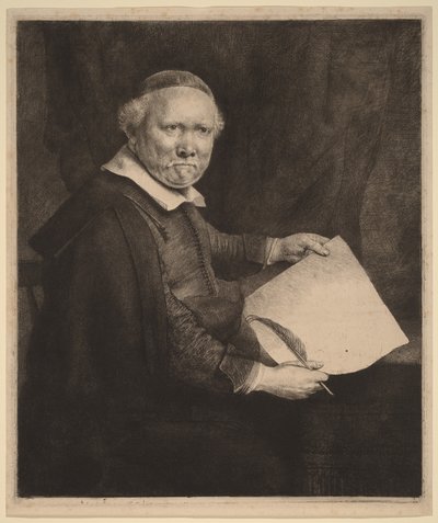 Lieven Willemsz van Coppenol: „The Larger Plate” autorstwa Rembrandt van Rijn