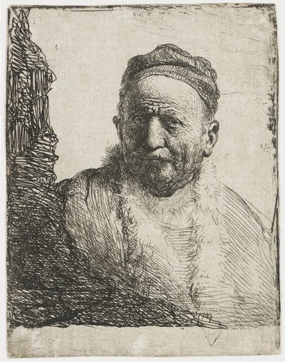 Mężczyzna w czapeczce autorstwa Rembrandt van Rijn