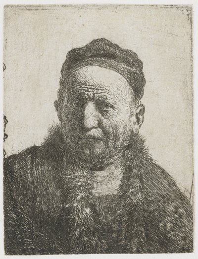 Mężczyzna w zamkniętej czapce: biust (ojciec artysty?) autorstwa Rembrandt van Rijn
