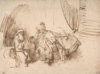 Natan upominający Dawida, 1650-55. autorstwa Rembrandt van Rijn