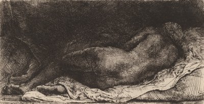 Murzynka w pozycji leżącej, 1658. autorstwa Rembrandt van Rijn