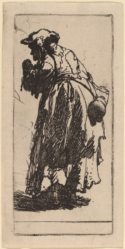 Stara żebraczka z tykwą autorstwa Rembrandt van Rijn