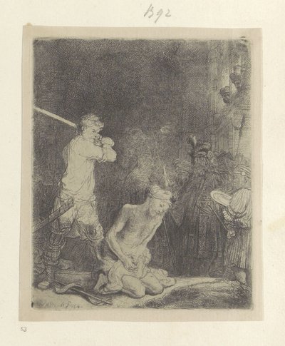 Onthoofding van Johannesa de Doper Kolekcja osiemdziesięciu pięciu oryginalnych grafik (tytuł serii) autorstwa Rembrandt van Rijn