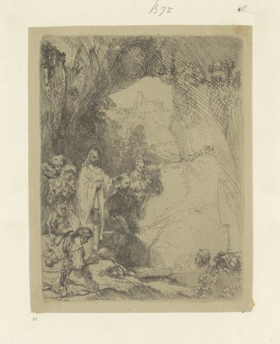 Opwekking van Lazarus: mały plaat Kolekcja osiemdziesięciu pięciu oryginalnych grafik (tytuł serii) autorstwa Rembrandt van Rijn