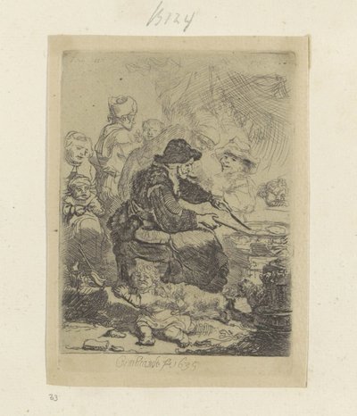 Pannekoekenbakster Kolekcja osiemdziesięciu pięciu oryginalnych grafik (tytuł serii) autorstwa Rembrandt van Rijn
