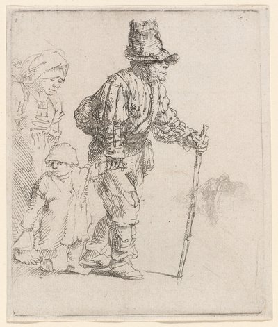 Chłopska rodzina na włóczędze autorstwa Rembrandt van Rijn