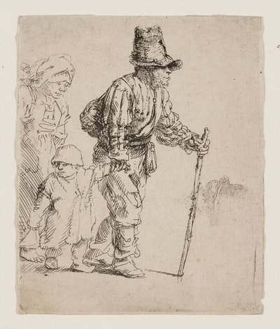 Rodzina chłopska w wędrówce autorstwa Rembrandt van Rijn