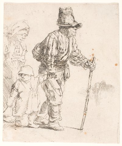 Rodzina chłopska w wędrówce autorstwa Rembrandt van Rijn