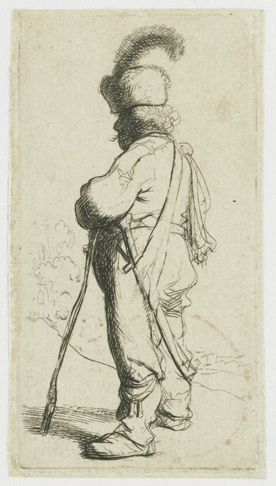Polak opierający się na lasce autorstwa Rembrandt van Rijn