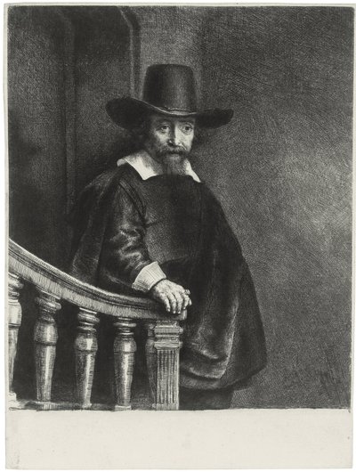 „Portret doktora Bueno” Portret lekarza i pisarza dr Ephraima Bueno (Ephraim Bueno, żydowski lekarz) grawer Rembrandta van Rhijna (1606-1669) autorstwa Rembrandt van Rijn
