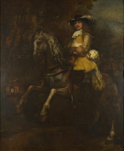 Portret Fryderyka Rihela na koniu, ok. 1663 autorstwa Rembrandt van Rijn