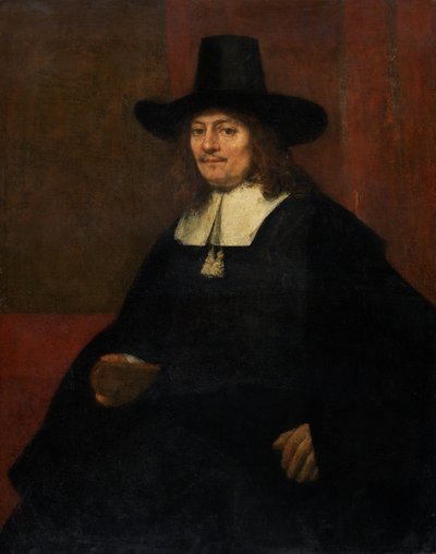 Portret mężczyzny w wysokim kapeluszu, ok. 1930 r. 1663. autorstwa Rembrandt van Rijn