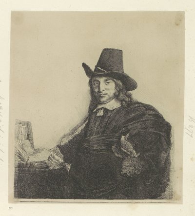 Portret van de Schilder Jan Asselijn Kolekcja osiemdziesięciu pięciu oryginalnych grafik (tytuł serii) autorstwa Rembrandt van Rijn