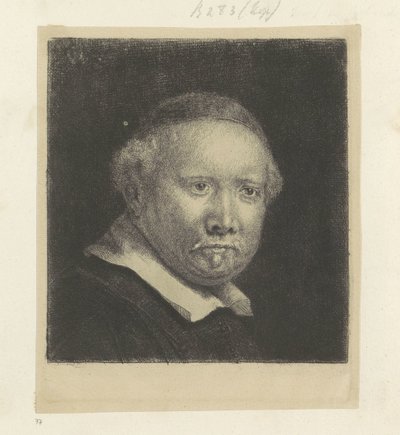 Portret pisarza Lievena Willemsza. van Coppenol: duży talerz Recueil de quatre-vingt-cinq estampes originales (tytuł serii) autorstwa Rembrandt van Rijn