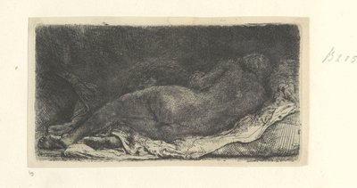 Półleżąca nagość kobieca autorstwa Rembrandt van Rijn