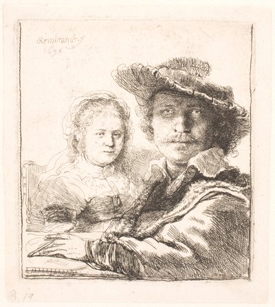Rembrandt i jego żona Saskia: popiersia autorstwa Rembrandt van Rijn