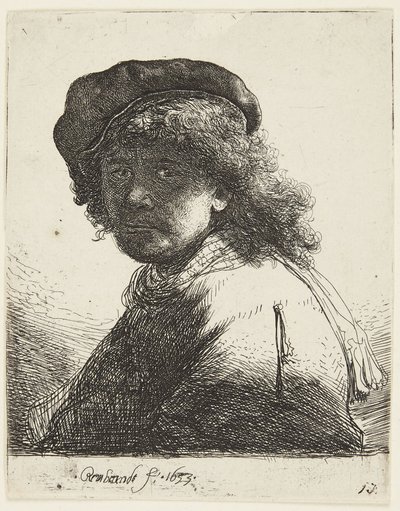 Rembrandt w czapce i szaliku autorstwa Rembrandt van Rijn