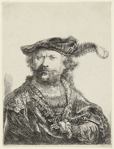 Rembrandt w aksamitnej czapce autorstwa Rembrandt van Rijn