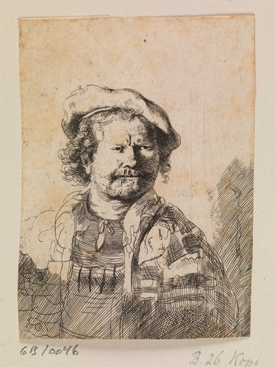 Rembrandt w czapce z daszkiem i haftowanej sukience autorstwa Rembrandt van Rijn