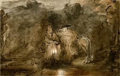 Odpocznij w locie do Egiptu autorstwa Rembrandt van Rijn