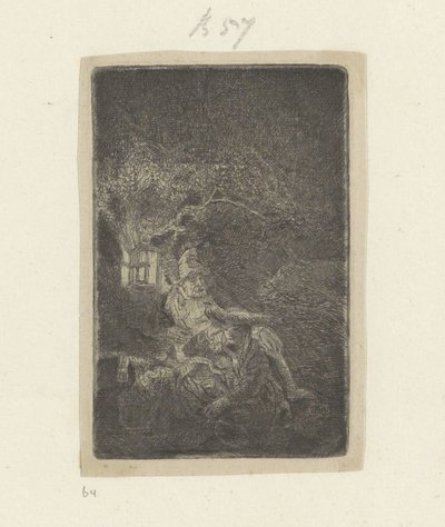 Odpocznij w locie do Egiptu nocą autorstwa Rembrandt van Rijn
