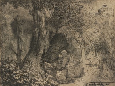 Święty Franciszek pod drzewem modlący się, 1657. autorstwa Rembrandt van Rijn