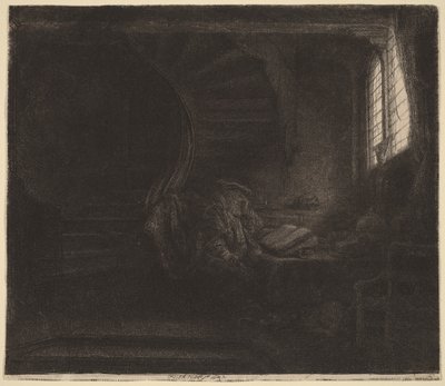 Święty Hieronim w ciemnej komnacie autorstwa Rembrandt van Rijn