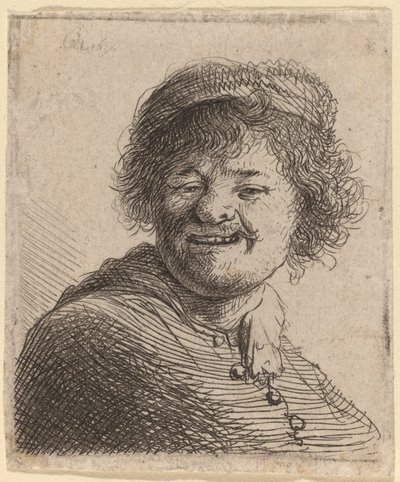 Autoportret w czapce: śmiech autorstwa Rembrandt van Rijn