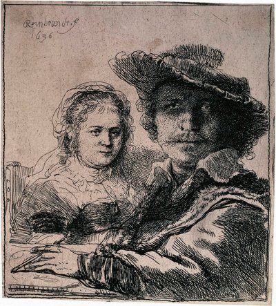 Autoportret z Saskią, 1636. autorstwa Rembrandt van Rijn