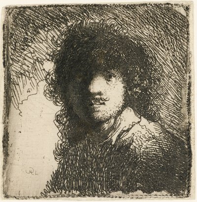 Autoportret z odkrytą głową: popiersie, ok. 1629 r. autorstwa Rembrandt van Rijn