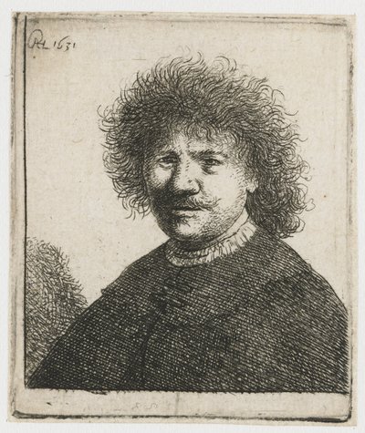 Autoportret w płaszczu z opadającym kołnierzem: biust autorstwa Rembrandt van Rijn