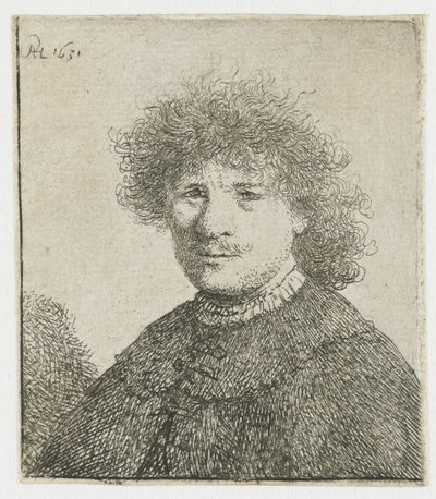 Autoportret w płaszczu z opadającym kołnierzem: biust autorstwa Rembrandt van Rijn