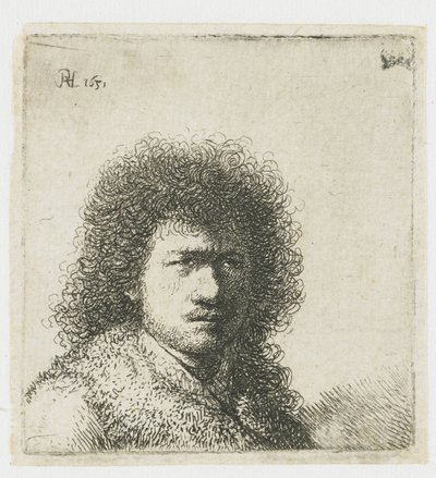 Autoportret z krzaczastymi włosami: biust autorstwa Rembrandt van Rijn