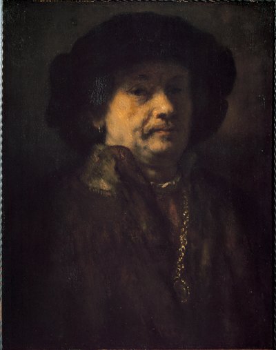 Autoportret z kolczykiem i złotym łańcuszkiem (Malarstwo autorstwa Rembrandt van Rijn