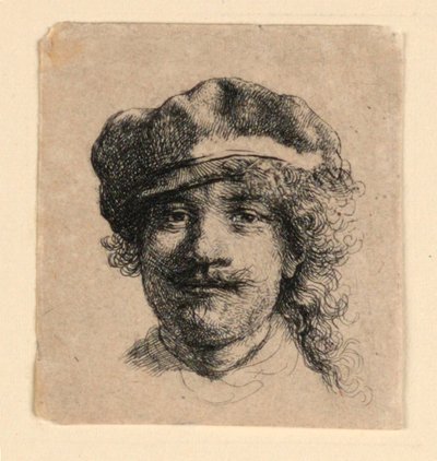 Autoportret w miękkiej czapce: cała twarz, tylko głowa autorstwa Rembrandt van Rijn