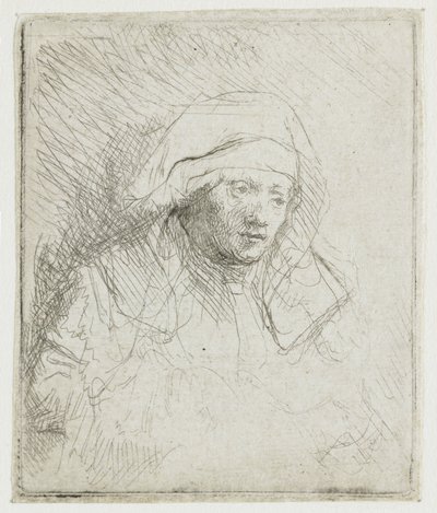 Chora kobieta w dużym białym nakryciu głowy (Saskia) autorstwa Rembrandt van Rijn