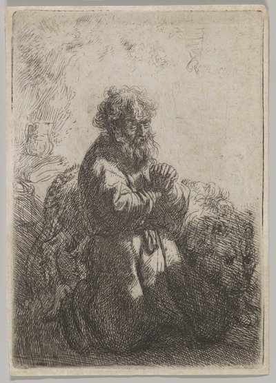 Św. Hieronim w modlitwie, 1635. autorstwa Rembrandt van Rijn