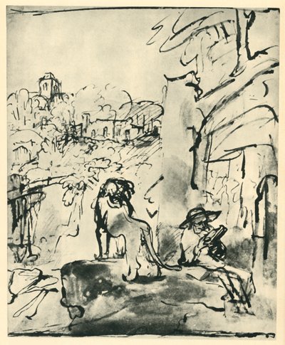 Św. Hieronim czytanie w krajobrazie, 1649, 1943. autorstwa Rembrandt van Rijn