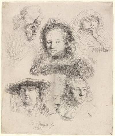 Studia naczelnika Saskii i in. autorstwa Rembrandt van Rijn