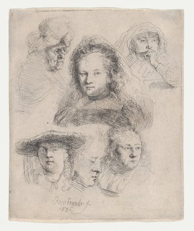Studia naczelników Saskii i in., 1636., 1636. autorstwa Rembrandt van Rijn
