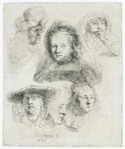 Studia szefa Saskii i innych autorstwa Rembrandt van Rijn