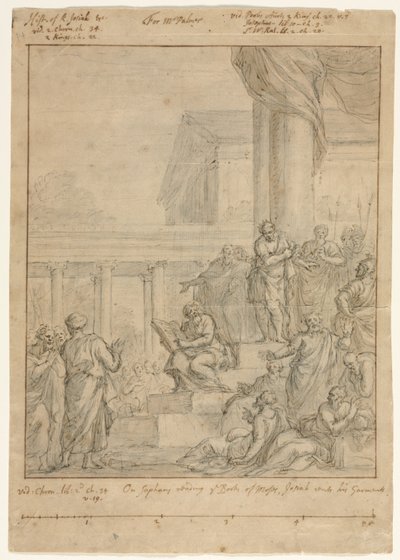 Studiuj dla króla Jozjasza rozdzierającego szaty autorstwa Rembrandt van Rijn