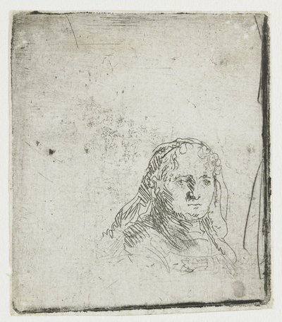 Studium głowy kobiety autorstwa Rembrandt van Rijn