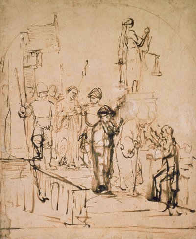 Zuzanna wystawiona na sąd, XVII w. autorstwa Rembrandt van Rijn