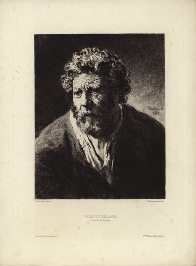 Tete de Viellard autorstwa Rembrandta Harmenszoon van Rijn. Grawerowane przez Julesa Jacquemarta, 1877 autorstwa Rembrandt van Rijn